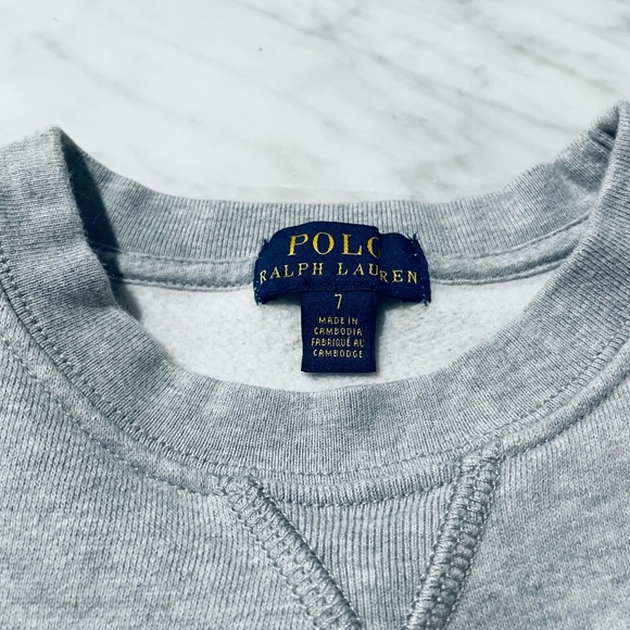 Boys Polo Ralph Lauren gray sweatshirt size 7 - Picture 2 of 2